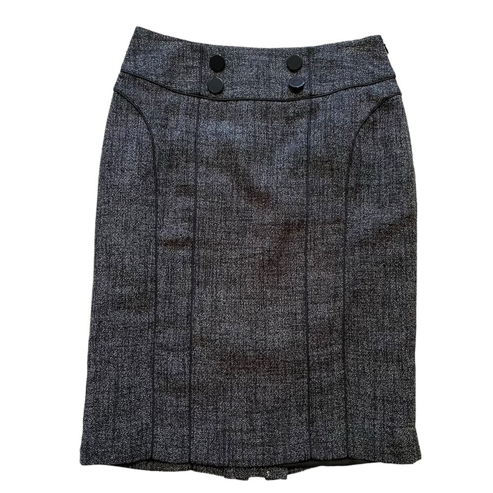 Ann Taylor Black/White Tweed Look Retro Wiggle Pencil Skirt 2